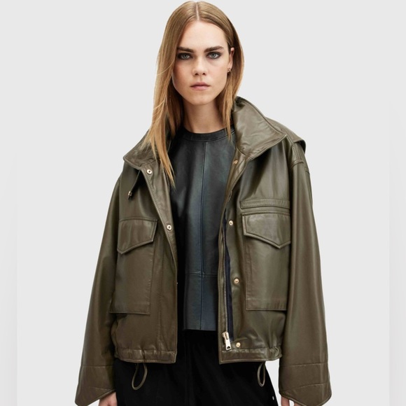 All Saints Clay Leather Jacket - Picture 13 of 14